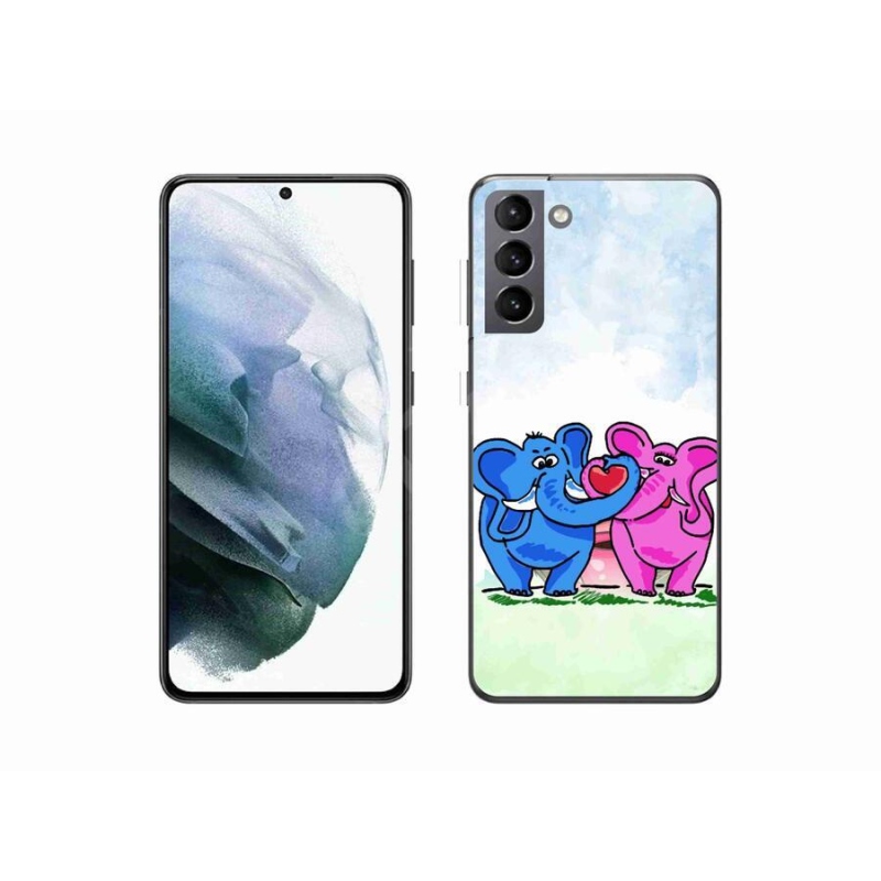 Gél borító mmCase a mobiltelefon Samsung Galaxy S21 - szerelmes elefántok