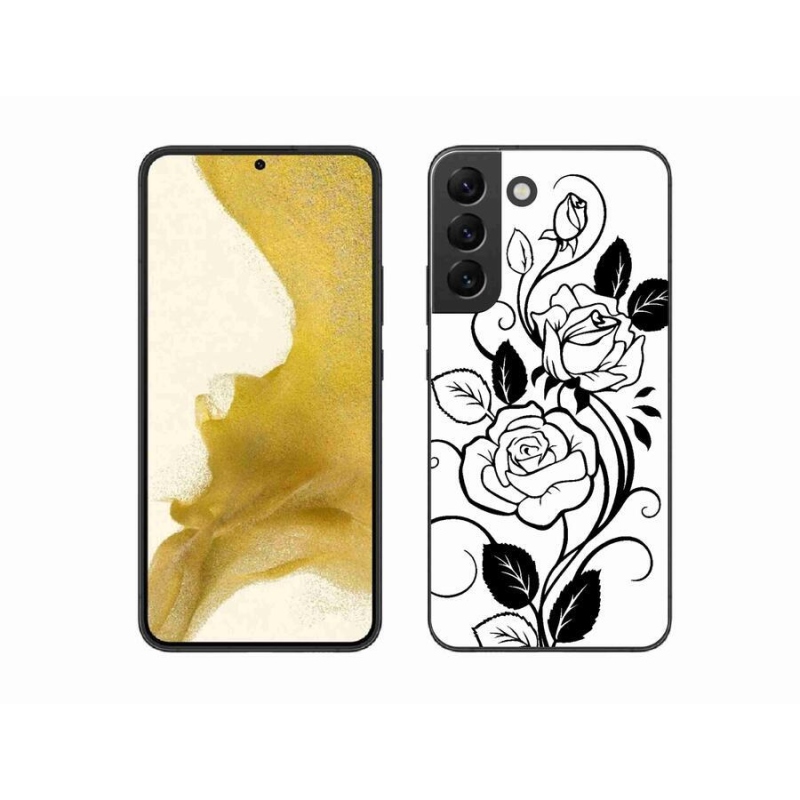 Zselés borítás mmCase Samsung Galaxy S22+ 5G - fekete és fehér rózsa