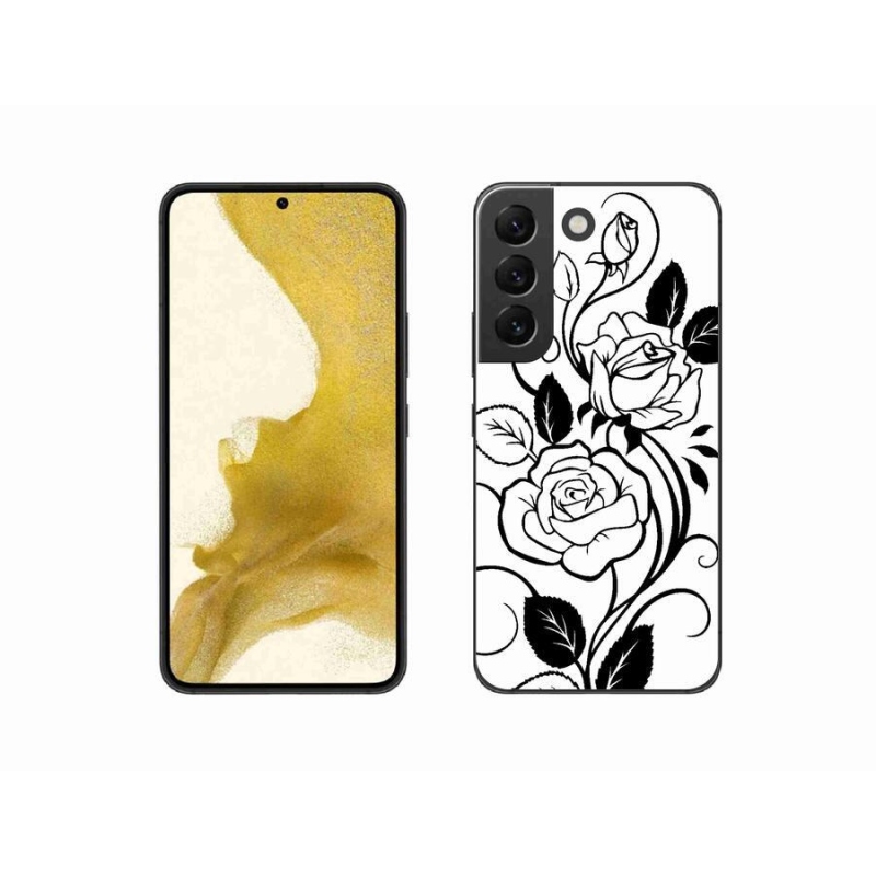 Zselés borítás mmCase Samsung Galaxy S22 5G - fekete és fehér rózsa