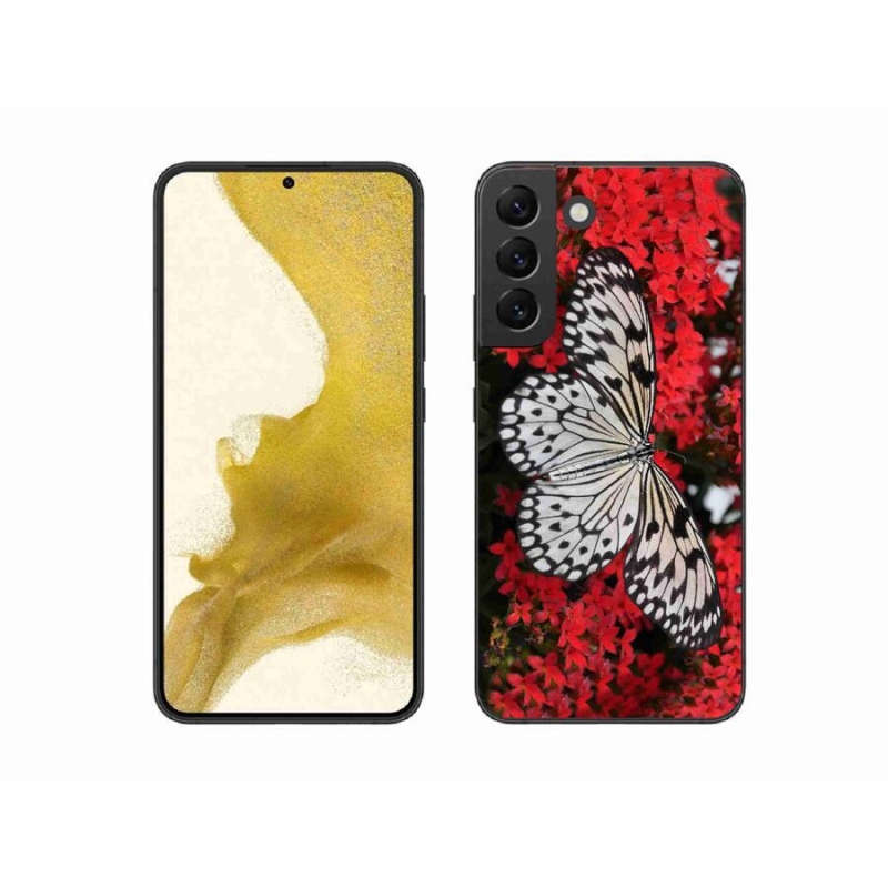 Gél védőhuzat mmCase Samsung Galaxy S22+ 5G - fekete-fehér pillangó 1