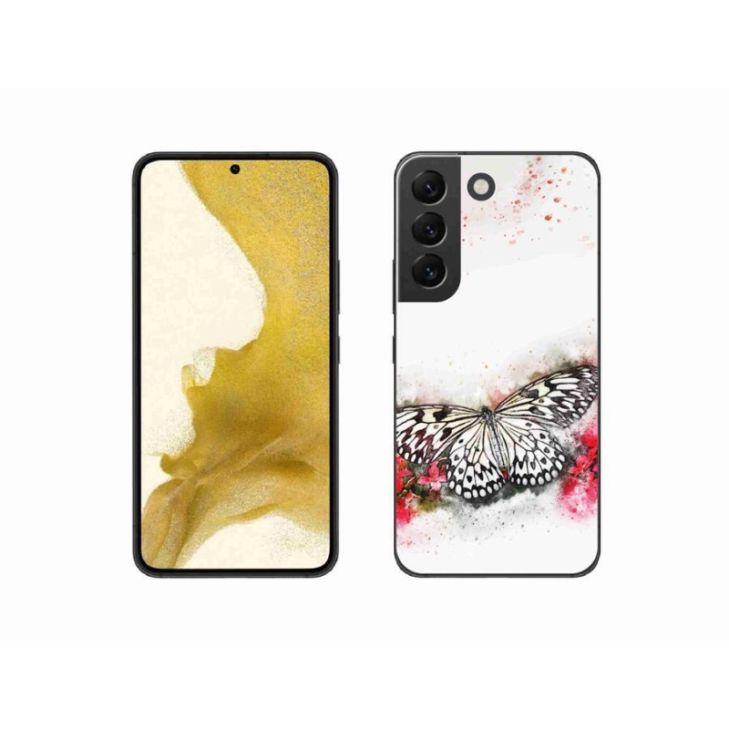 Zselés borítás mmCase Samsung Galaxy S22 5G - fekete-fehér pillangóhoz