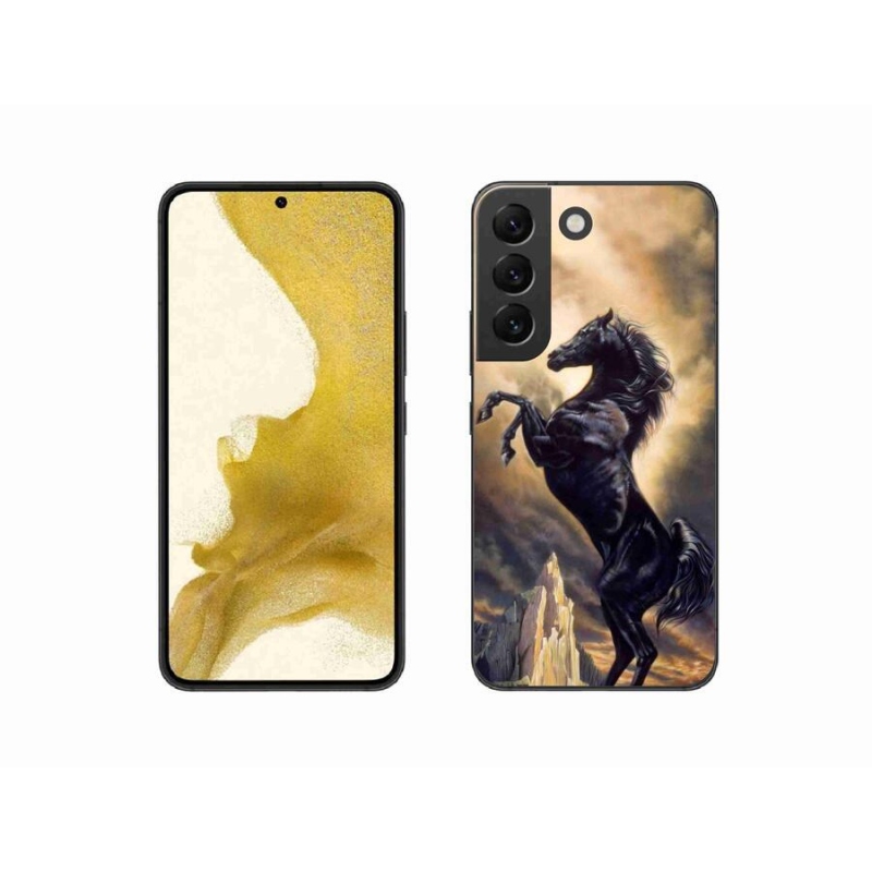 Zselés borítás mmCase Samsung Galaxy S22 5G - fekete rajzfilm lóhoz