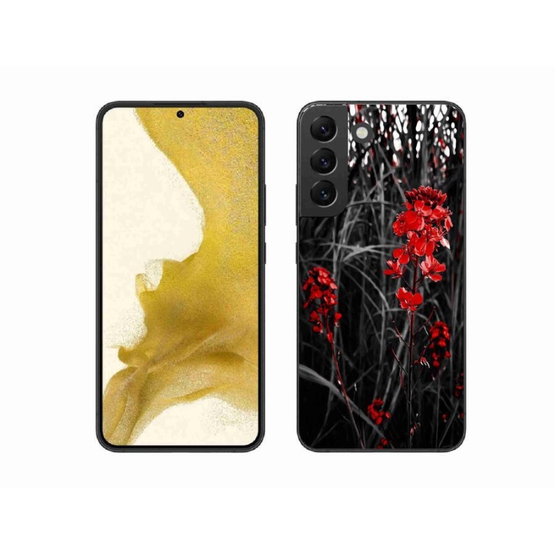 Zselés borítás mmCase Samsung Galaxy S22+ 5G - piros növényhez