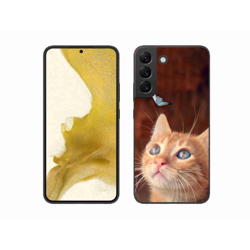 Gél borító mmCase Samsung Galaxy S22+ 5G - pillangó és cica - Samsung Galaxy S22+ 5G számára