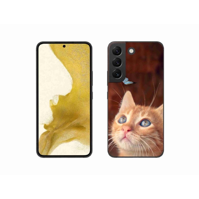 Gél borító mmCase Samsung Galaxy S22 5G - pillangó és cica - Samsung Galaxy S22 5G számára