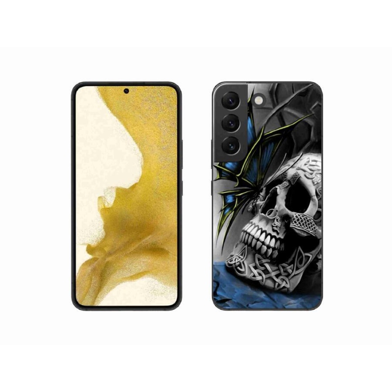 Gél borító mmCase Samsung Galaxy S22 5G - pillangó és koponya - Samsung Galaxy S22 5G számára