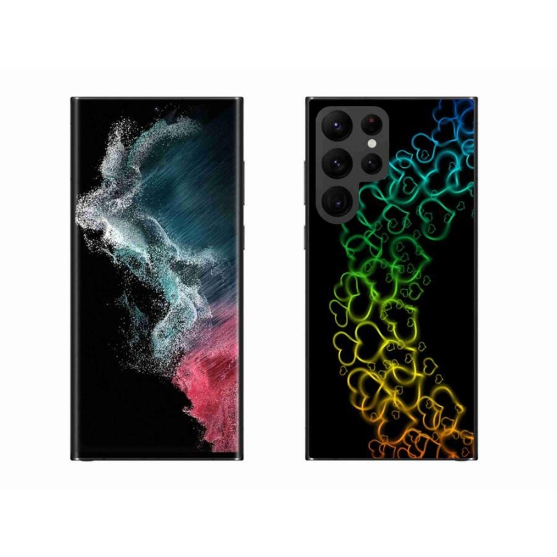 Zselés borítás mmCase Samsung Galaxy S22 Ultra 5G - színes szívek