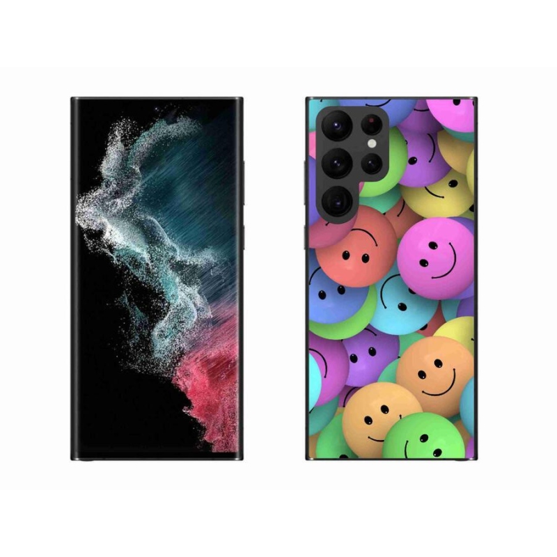 Gél borító mmCase a mobiltelefonon Samsung Galaxy S22 Ultra 5G - színes smiley-k