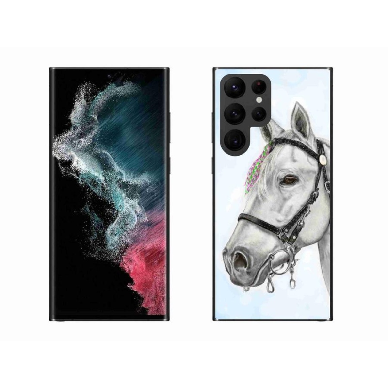 Zselés borítás mmCase Samsung Galaxy S22 Ultra 5G - fehér ló 1