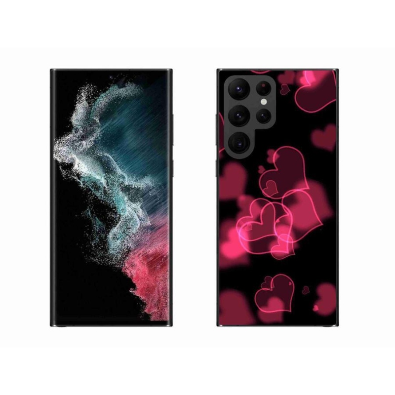 Gél védőhuzat mmCase Samsung Galaxy S22 Ultra 5G - piros szívek