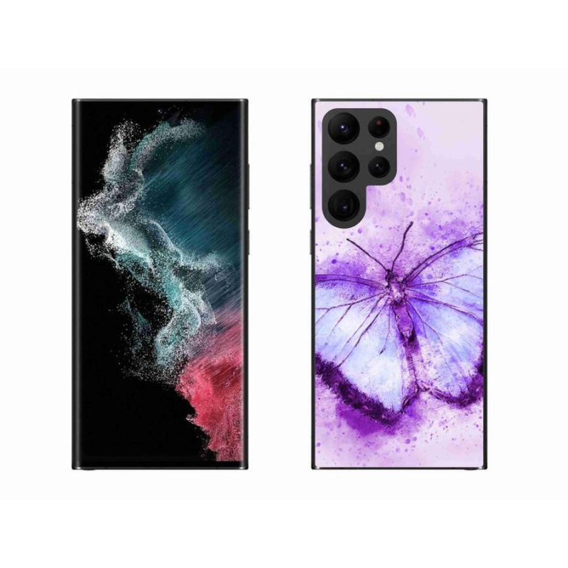 Gél védőhuzat mmCase Samsung Galaxy S22 Ultra 5G - lila pillangó