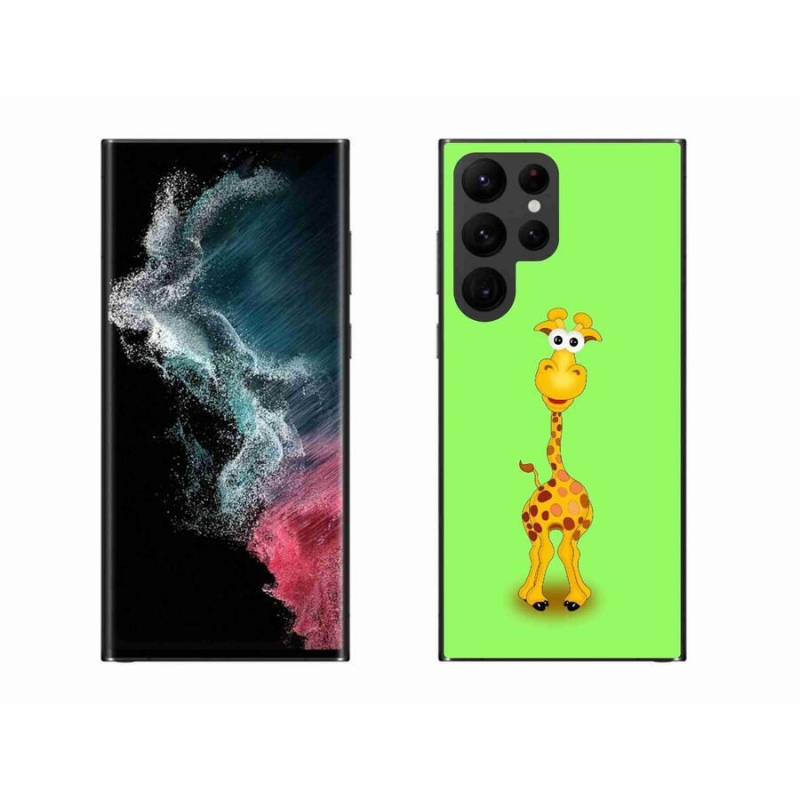 Zselés borítás mmCase Samsung Galaxy S22 Ultra 5G - rajzfilm zsiráfhoz