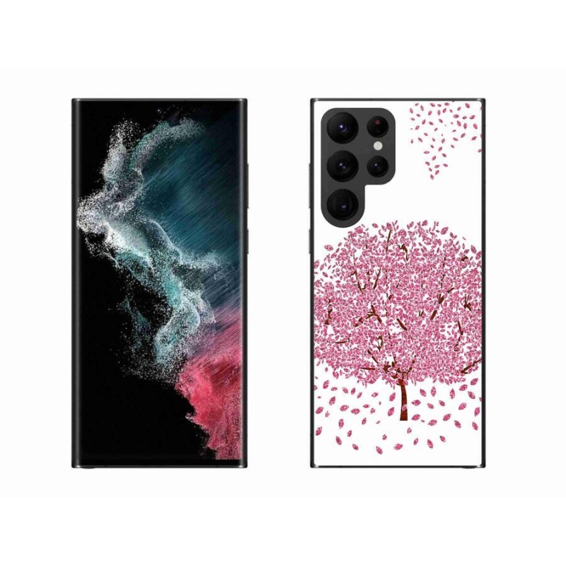 Zselés borítás mmCase Samsung Galaxy S22 Ultra 5G - rajzfilmfa levelekkel