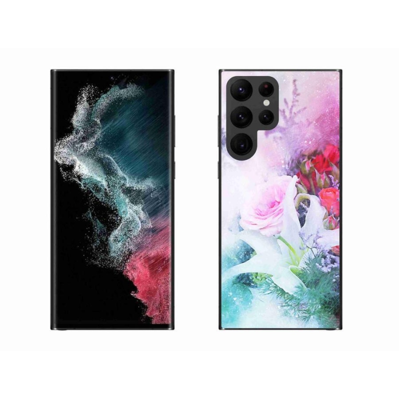 Gél borító mmCase Samsung Galaxy S22 Ultra 5G - virágok 4