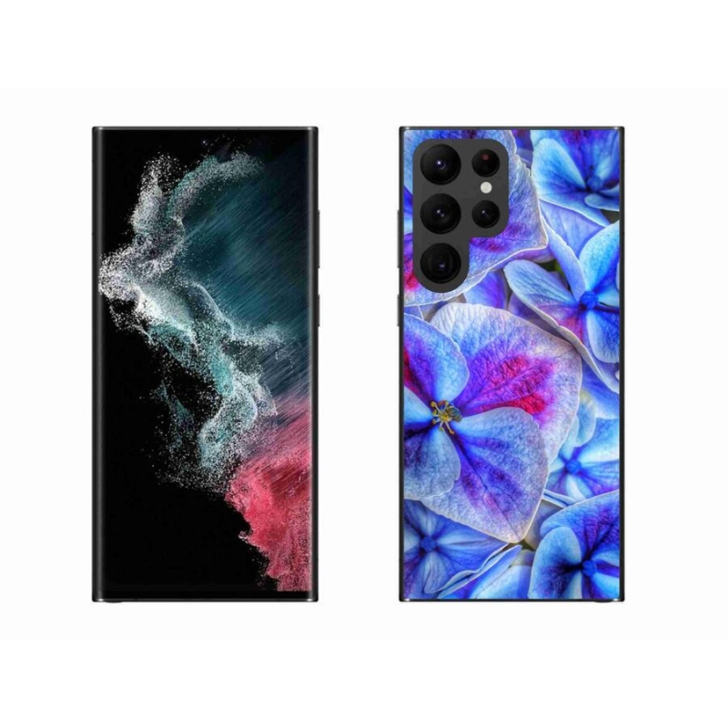 Gél védőhuzat mmCase Samsung Galaxy S22 Ultra 5G - kék virágok 1
