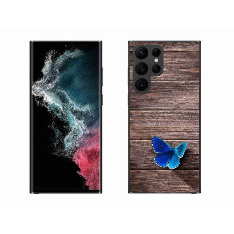 Gél védőhuzat mmCase Samsung Galaxy S22 Ultra 5G - kék pillangó 1