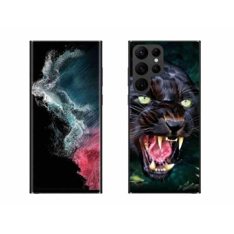 Zselés borítás mmCase Samsung Galaxy S22 Ultra 5G - dühös fekete párduchoz