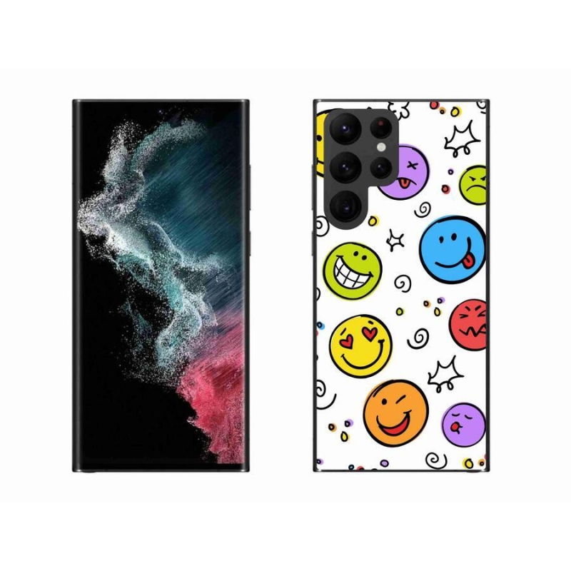 Gél borítás mmCase Samsung Galaxy S22 Ultra 5G - smiley-khez
