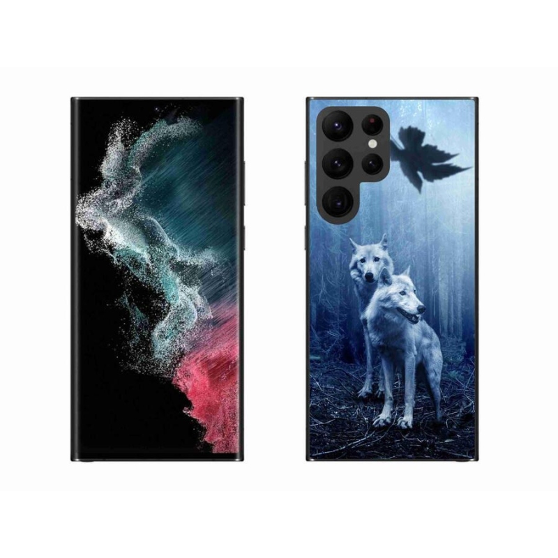 Zselés borítás mmCase Samsung Galaxy S22 Ultra 5G - farkasok az erdőben