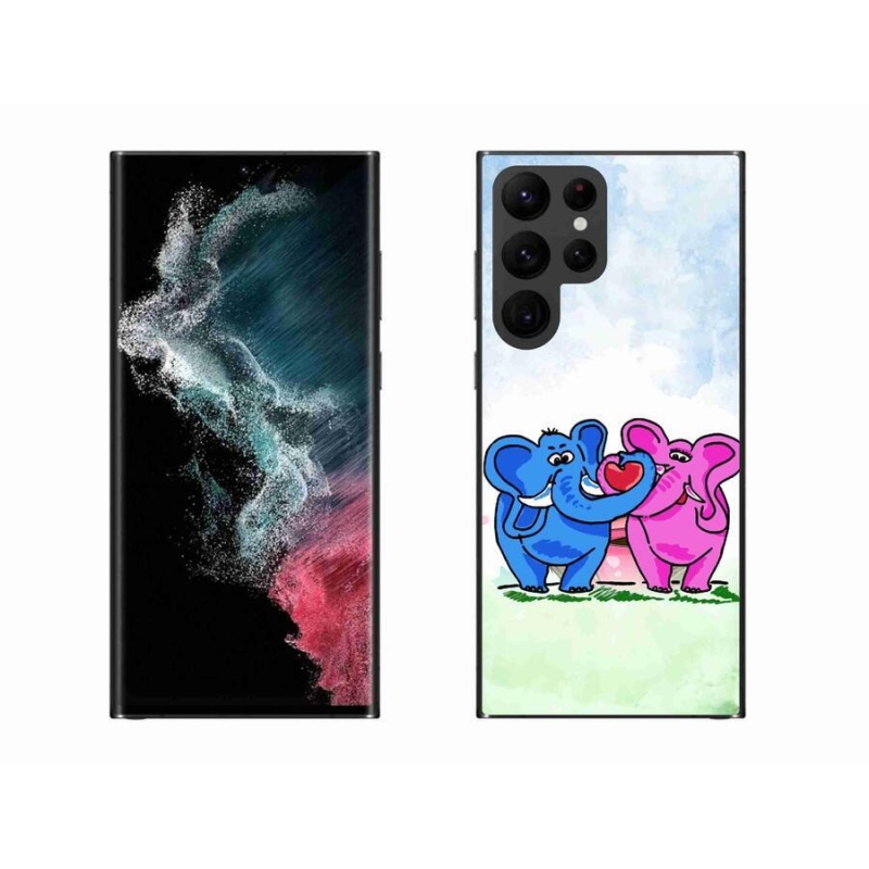 Gél borítás mmCase Samsung Galaxy S22 Ultra 5G - szerelmes elefántokba