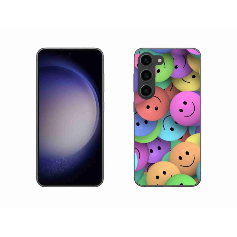 Gél borító mmCase a mobiltelefonon Samsung Galaxy S23 5G - színes smiley-k