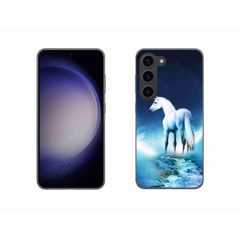 Zselés borítás mmCase Samsung Galaxy S23 5G - fehér egyszarvúhoz