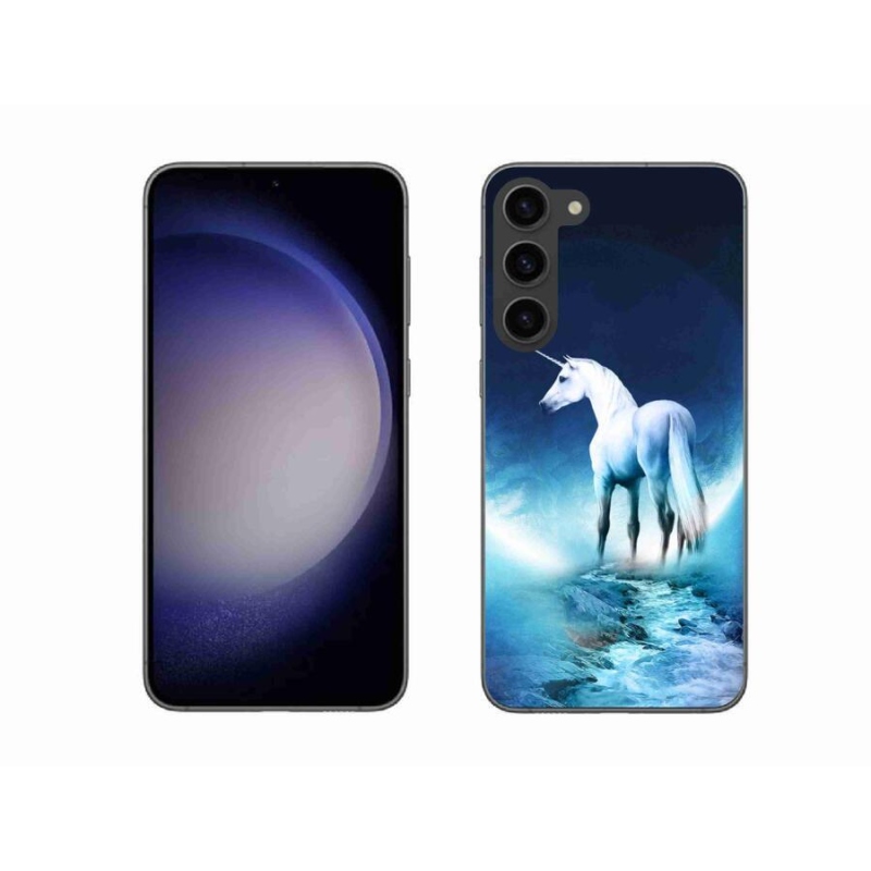 Zselés borítás mmCase Samsung Galaxy S23+ 5G - fehér egyszarvúhoz