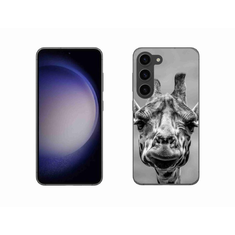 Zselés borítás mmCase Samsung Galaxy S23 5G - fekete-fehér zsiráfhoz