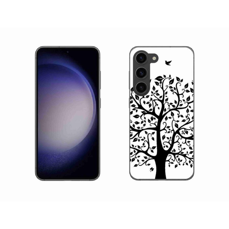 Zselés borítás mmCase Samsung Galaxy S23 5G - fekete-fehér fa