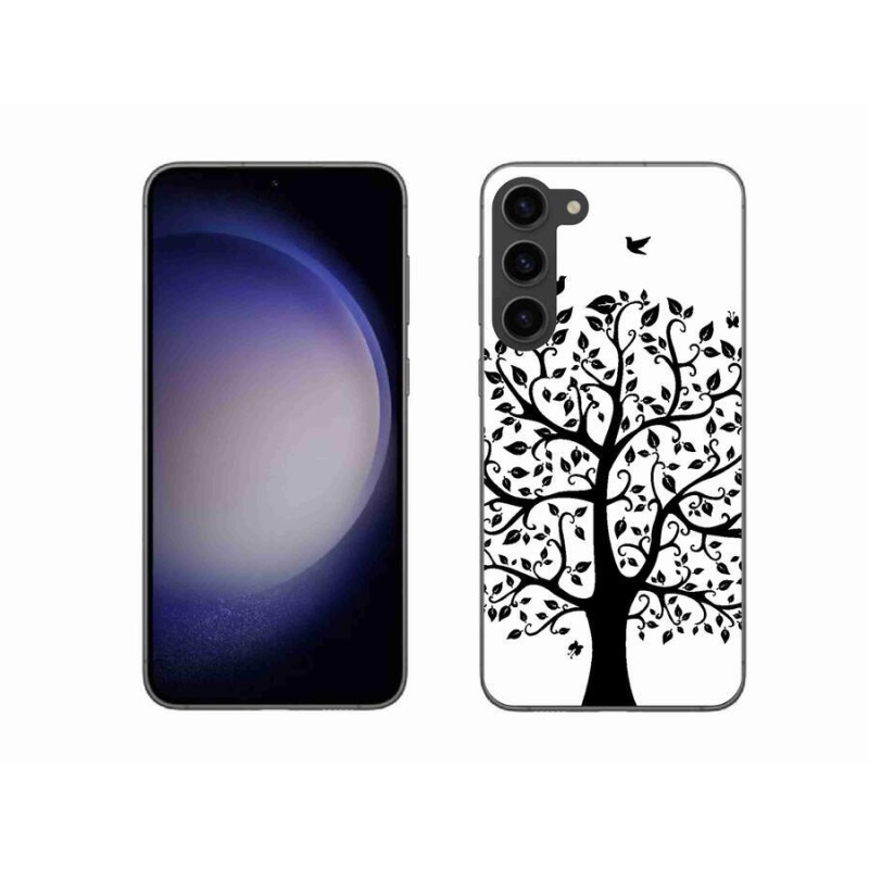 Zselés borítás mmCase Samsung Galaxy S23+ 5G - fekete-fehér fa