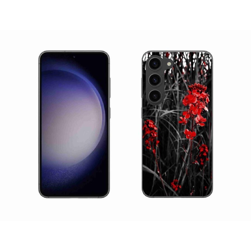 Zselés borítás mmCase Samsung Galaxy S23 5G - piros növényhez