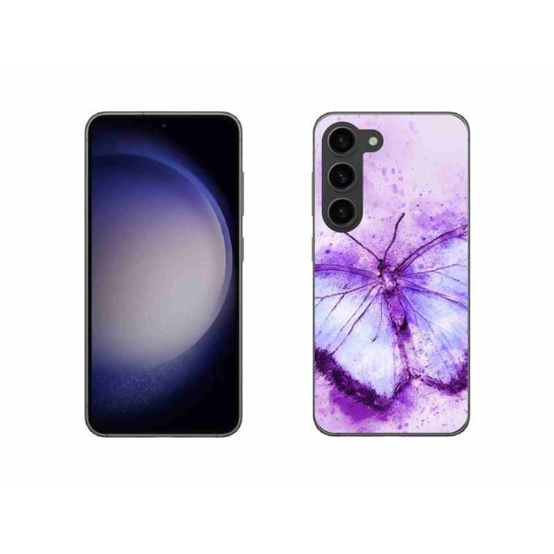 Zselés borítás mmCase Samsung Galaxy S23 5G - lila pillangó