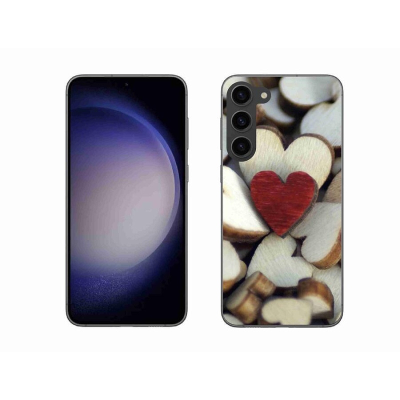 Gél védőhuzat mmCase Samsung Galaxy S23+ 5G - gravírozott piros szív