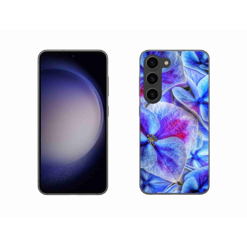 Gél védőhuzat mmCase Samsung Galaxy S23 5G - kék virágok 1