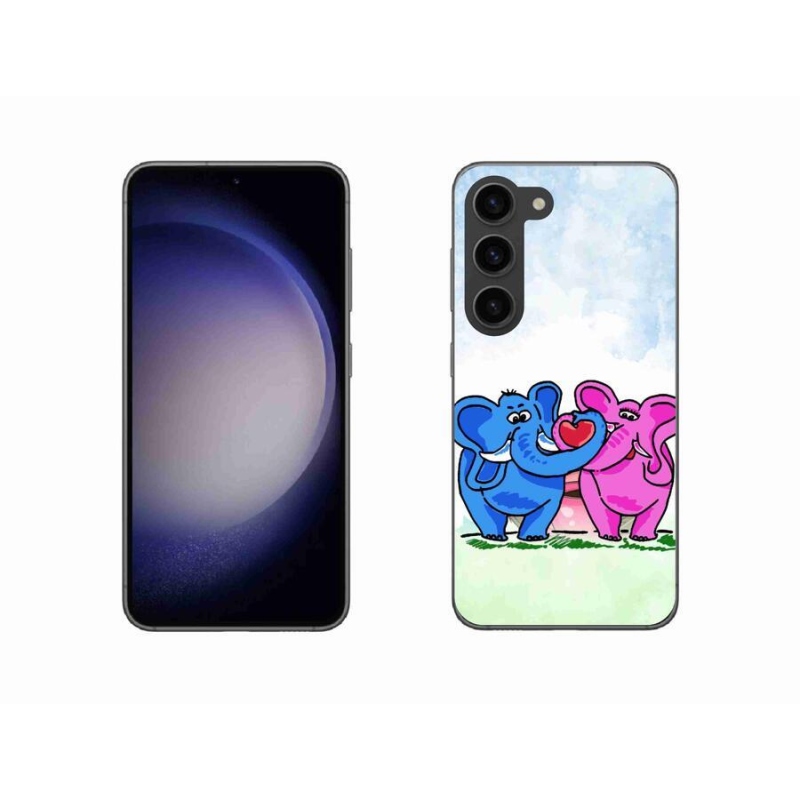 Gél borító mmCase Samsung Galaxy S23 5G - szerelmes elefántokhoz