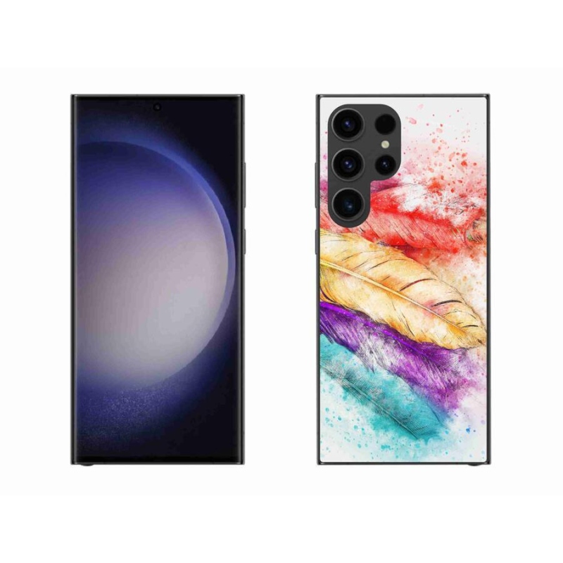 Zselés borítás mmCase Samsung Galaxy S23 Ultra 5G - színes tollakkal