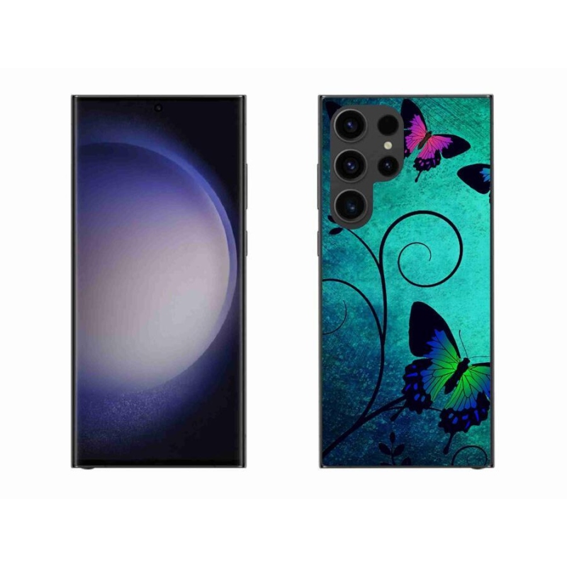 Zselés borítás mmCase Samsung Galaxy S23 Ultra 5G - színes pillangókhoz