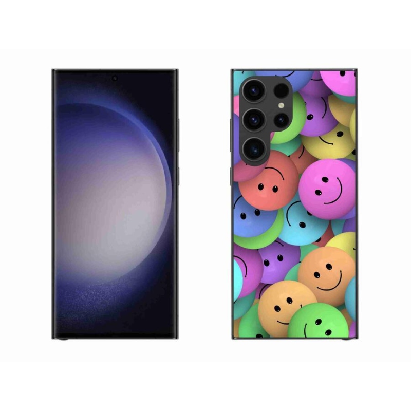 Gél borítás mmCase Samsung Galaxy S23 Ultra 5G - színes smiley-k Samsung Galaxy S23 Ultra 5G-hez