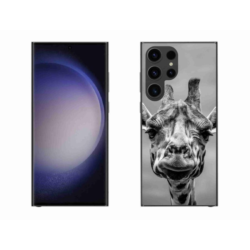 Zselés borítás mmCase Samsung Galaxy S23 Ultra 5G - fekete-fehér zsiráfhoz