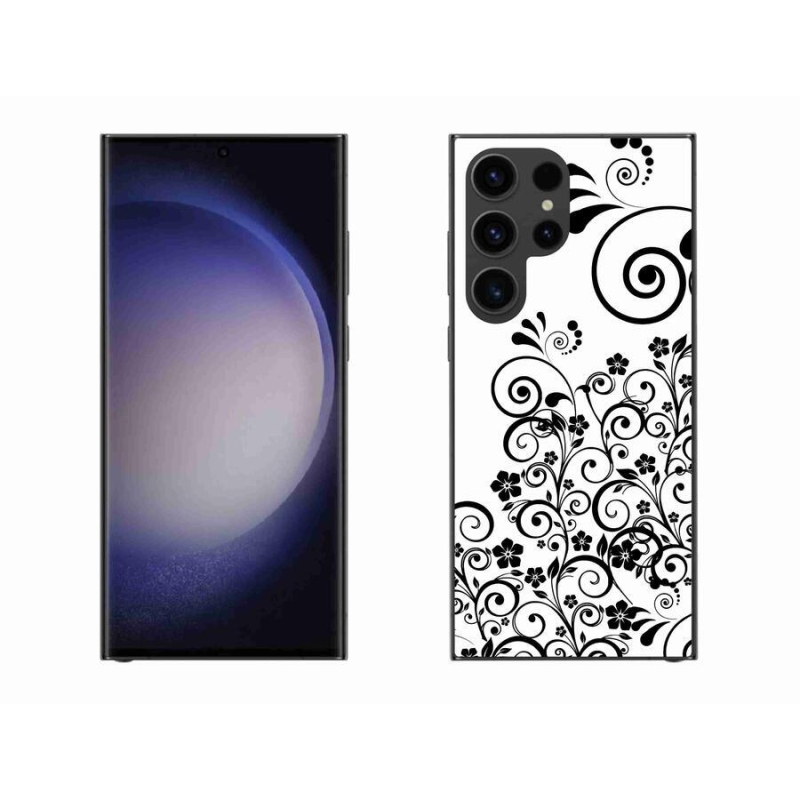 Zselés borítás mmCase Samsung Galaxy S23 Ultra 5G készülékhez - fekete és fehér virágminták