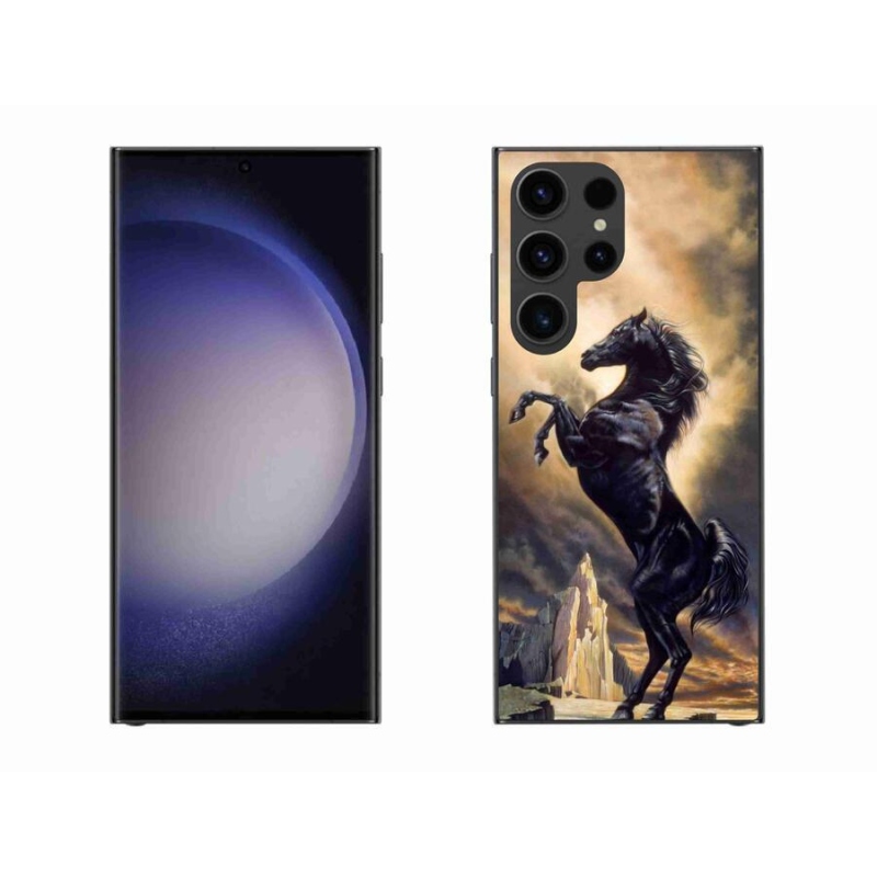 Zselés borítás mmCase Samsung Galaxy S23 Ultra 5G - fekete rajzfilm lóhoz