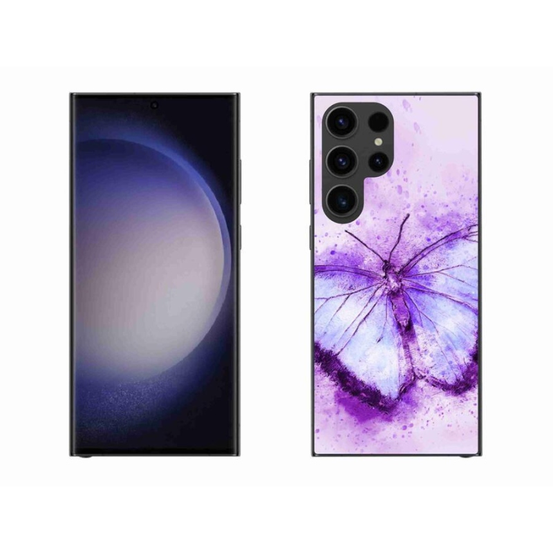 Gél védőhuzat mmCase Samsung Galaxy S23 Ultra 5G - lila pillangó