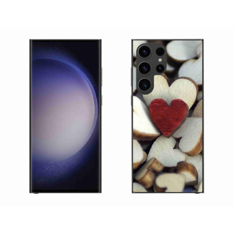 Zselés borítás mmCase Samsung Galaxy S23 Ultra 5G - gravírozott piros szív