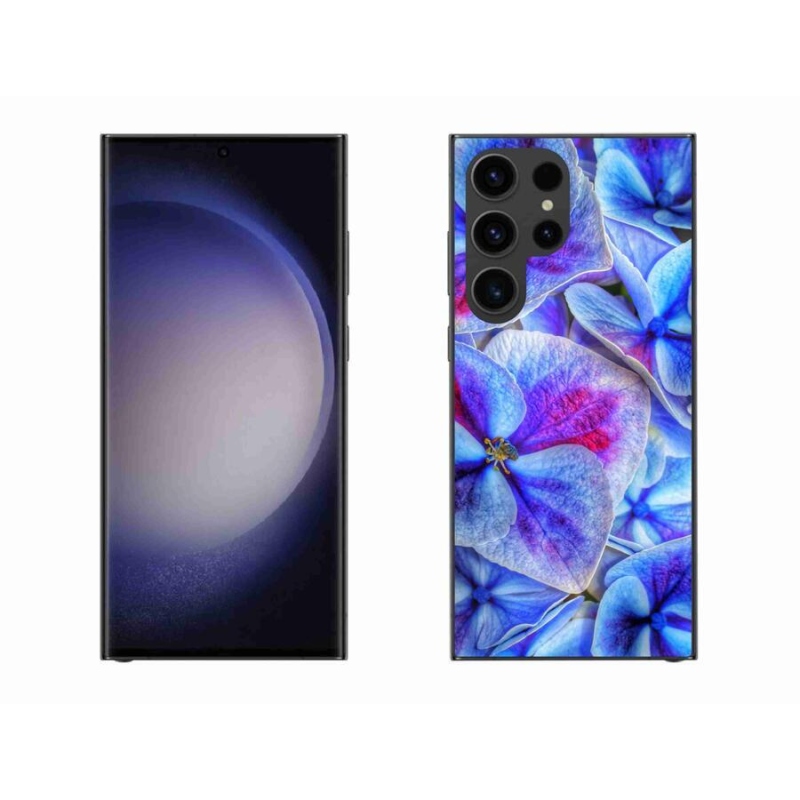 Gél védőhuzat mmCase Samsung Galaxy S23 Ultra 5G - kék virágok 1