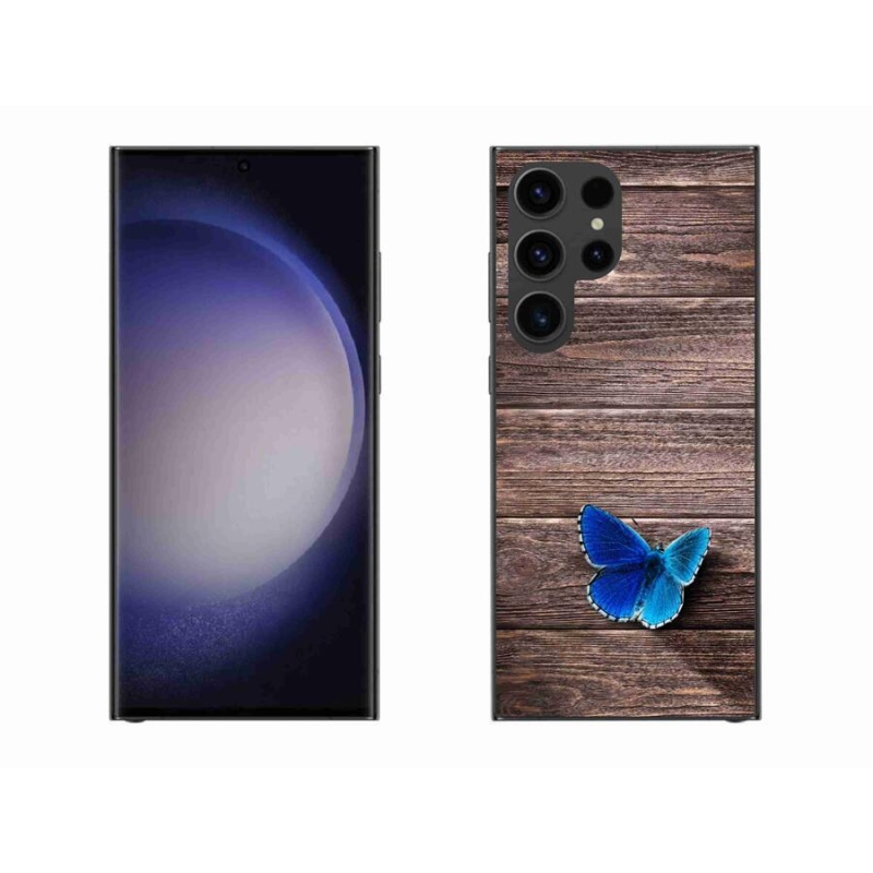 Gél védőhuzat mmCase Samsung Galaxy S23 Ultra 5G - kék pillangó 1