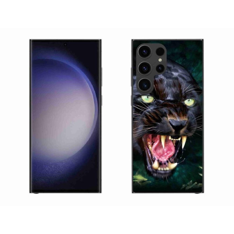 Gél borító mmCase Samsung Galaxy S23 Ultra 5G - dühös fekete párduchoz