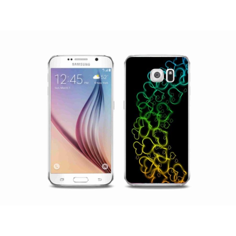 Gél védőhuzat mmCase Samsung Galaxy S6 készülékhez - színes szívek