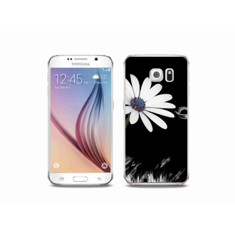 Gél védőhuzat mmCase Samsung Galaxy S6 készülékhez - fehér virág