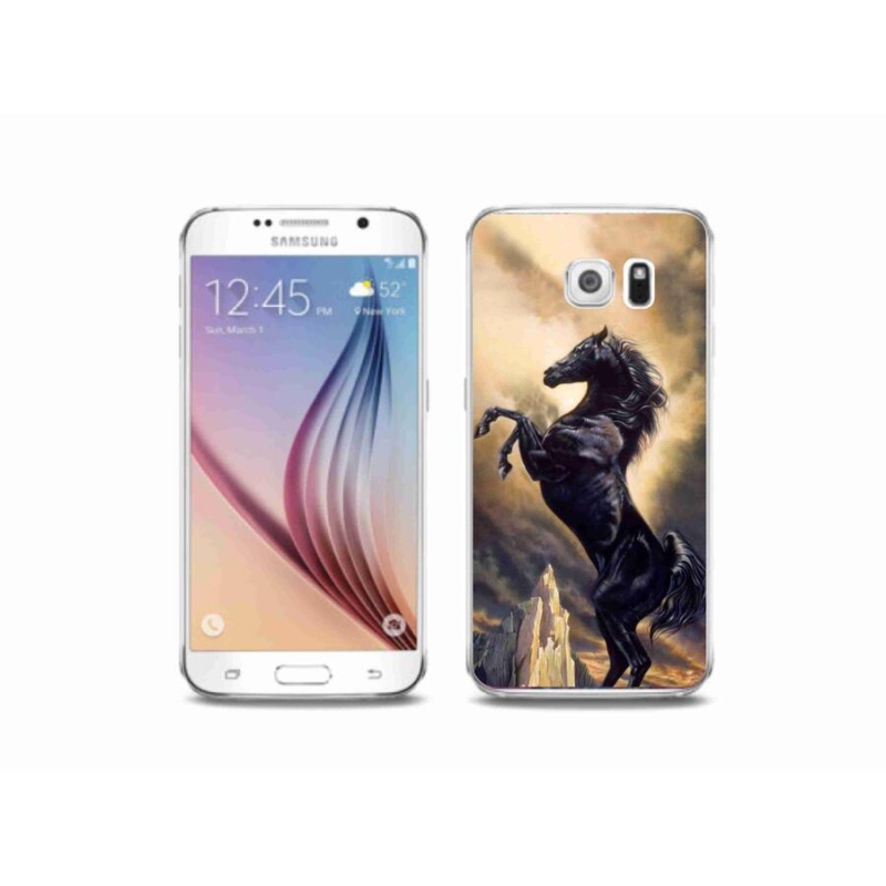 Gél borítás mmCase Samsung Galaxy S6 készülékhez - fekete rajzfilm ló