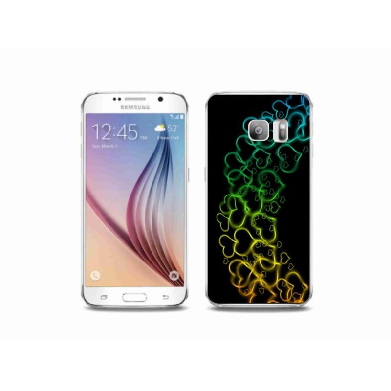 Zselés borítás mmCase Samsung Galaxy S6 Edge készülékhez - színes szívek